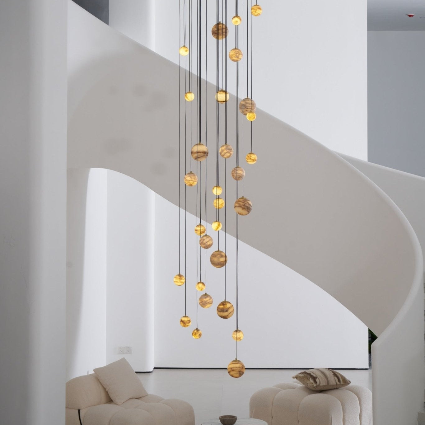 Sultana Alabaster Cluster Chandelier - Elegant Design, Adjustable Heig