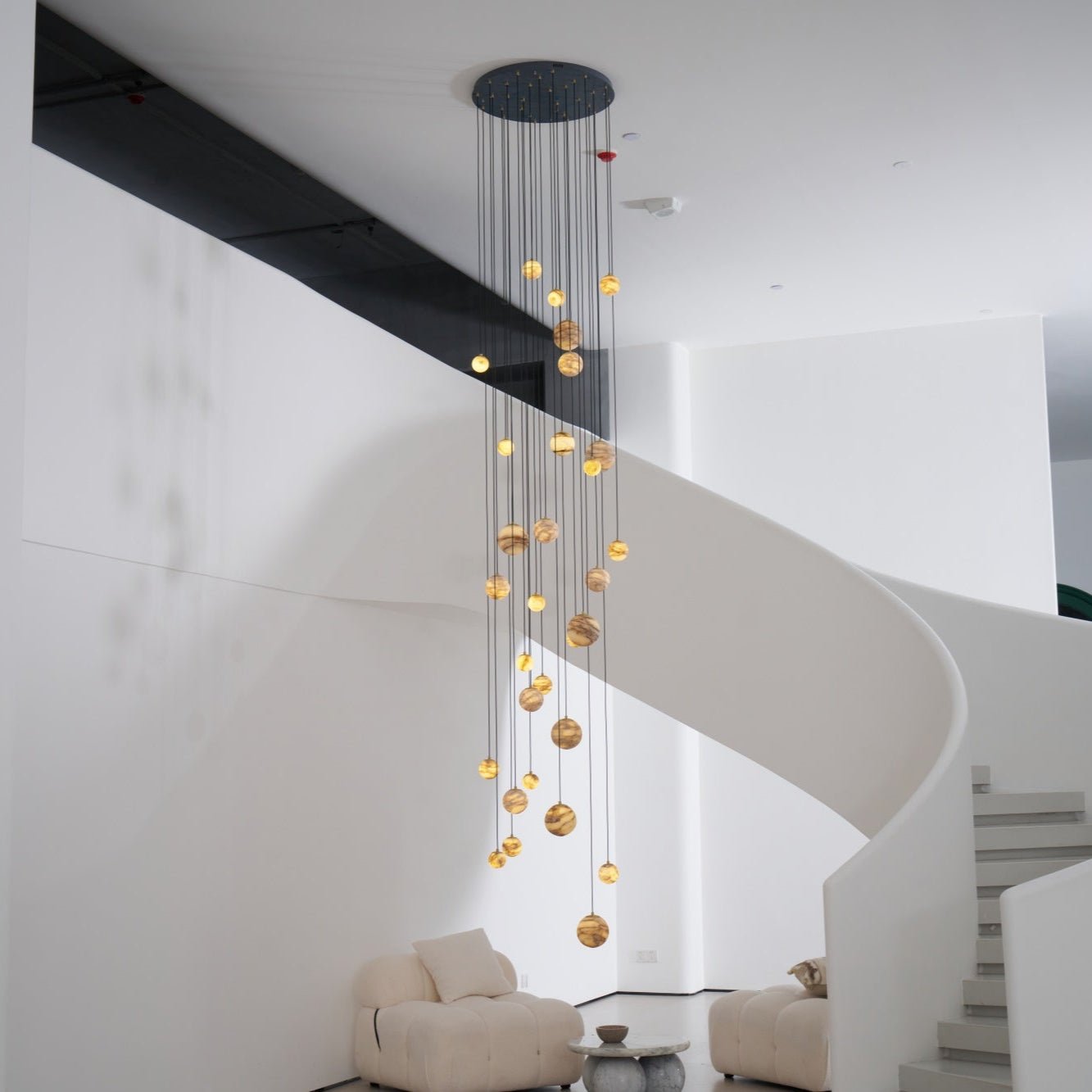 Sultana Alabaster Cluster Chandelier - Elegant Design, Adjustable Heig