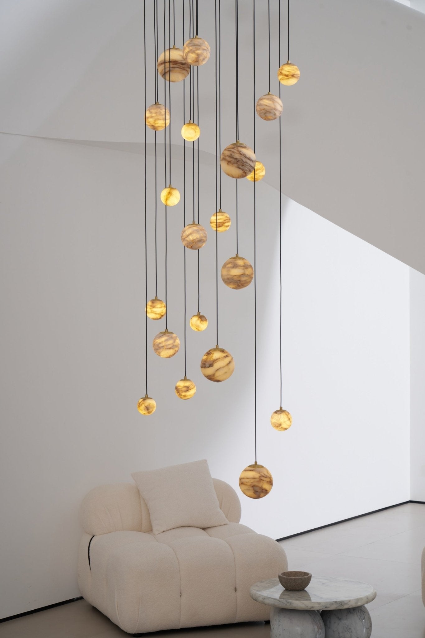 Sultana Alabaster Cluster Chandelier - Elegant Design, Adjustable Heig