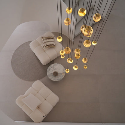 Sultana Alabaster Cluster Chandelier - Elegant Design, Adjustable Heig
