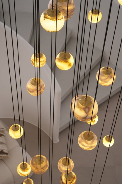 Sultana Alabaster Cluster Chandelier - Elegant Design, Adjustable Heig