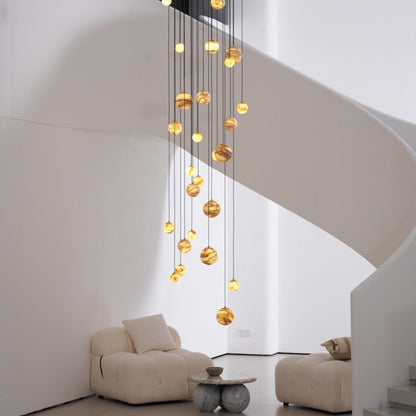 Sultana Alabaster Cluster Chandelier - Elegant Design, Adjustable Heig