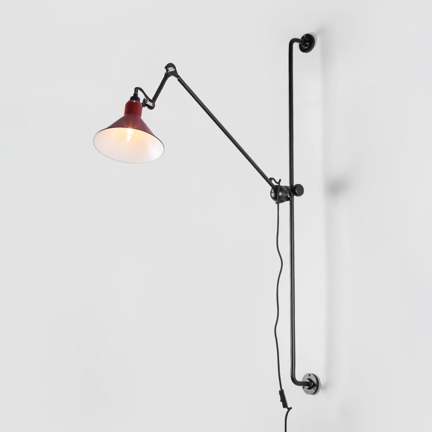 Support Frame Rocker Wall Lamp with Adjustable Angle and LED Light