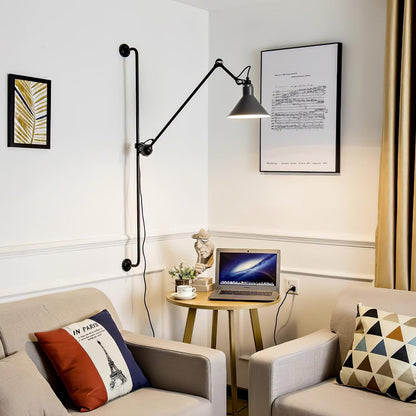 Support Frame Rocker Wall Lamp with Adjustable Angle and LED Light