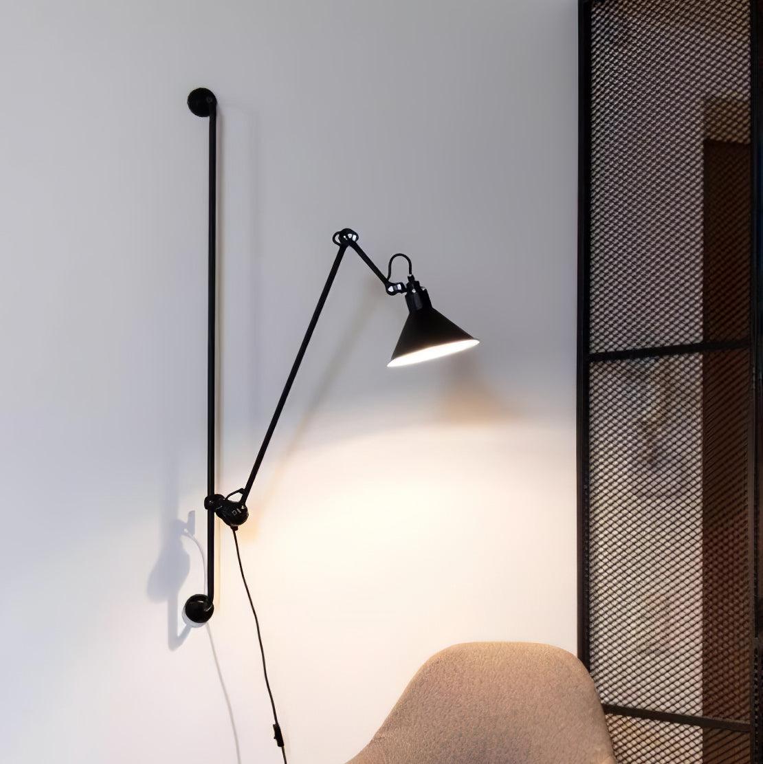 Support Frame Rocker Wall Lamp with Adjustable Angle and LED Light
