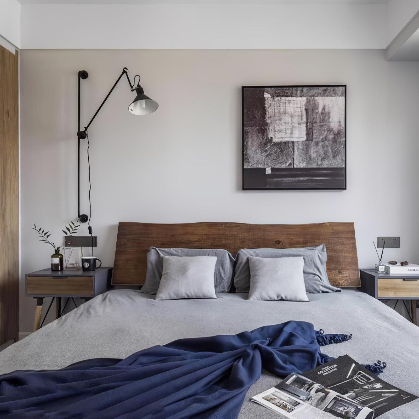Support Frame Rocker Wall Lamp with Adjustable Angle and LED Light