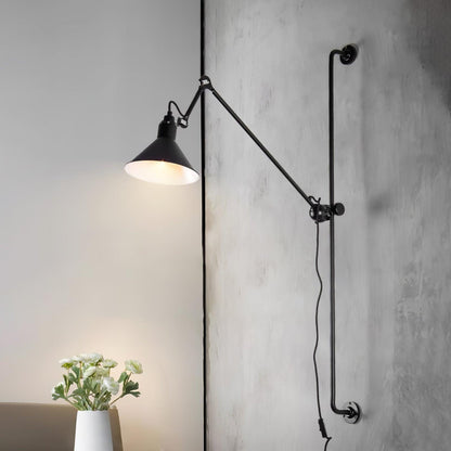 Support Frame Rocker Wall Lamp with Adjustable Angle and LED Light