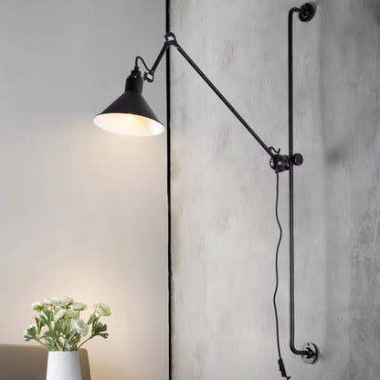 Support Frame Rocker Wall Lamp with Adjustable Angle and LED Light