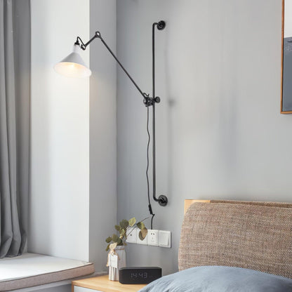 Support Frame Rocker Wall Lamp with Adjustable Angle and LED Light