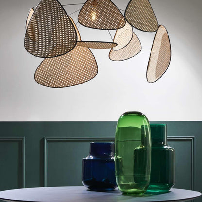 Elegant Screen Cannage Pendant Swag Light with Adjustable Height & War