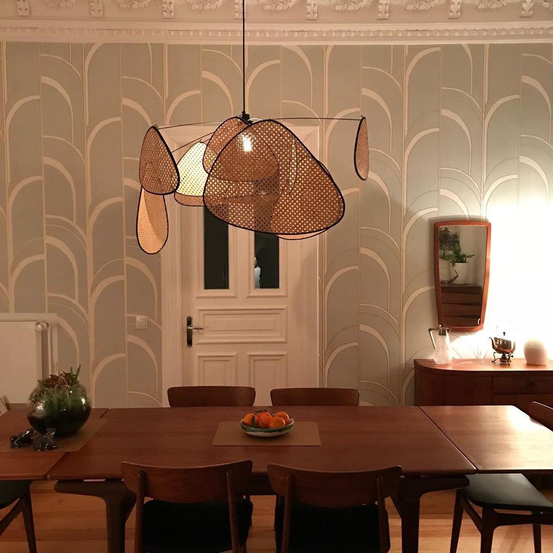 Elegant Screen Cannage Pendant Swag Light with Adjustable Height & War