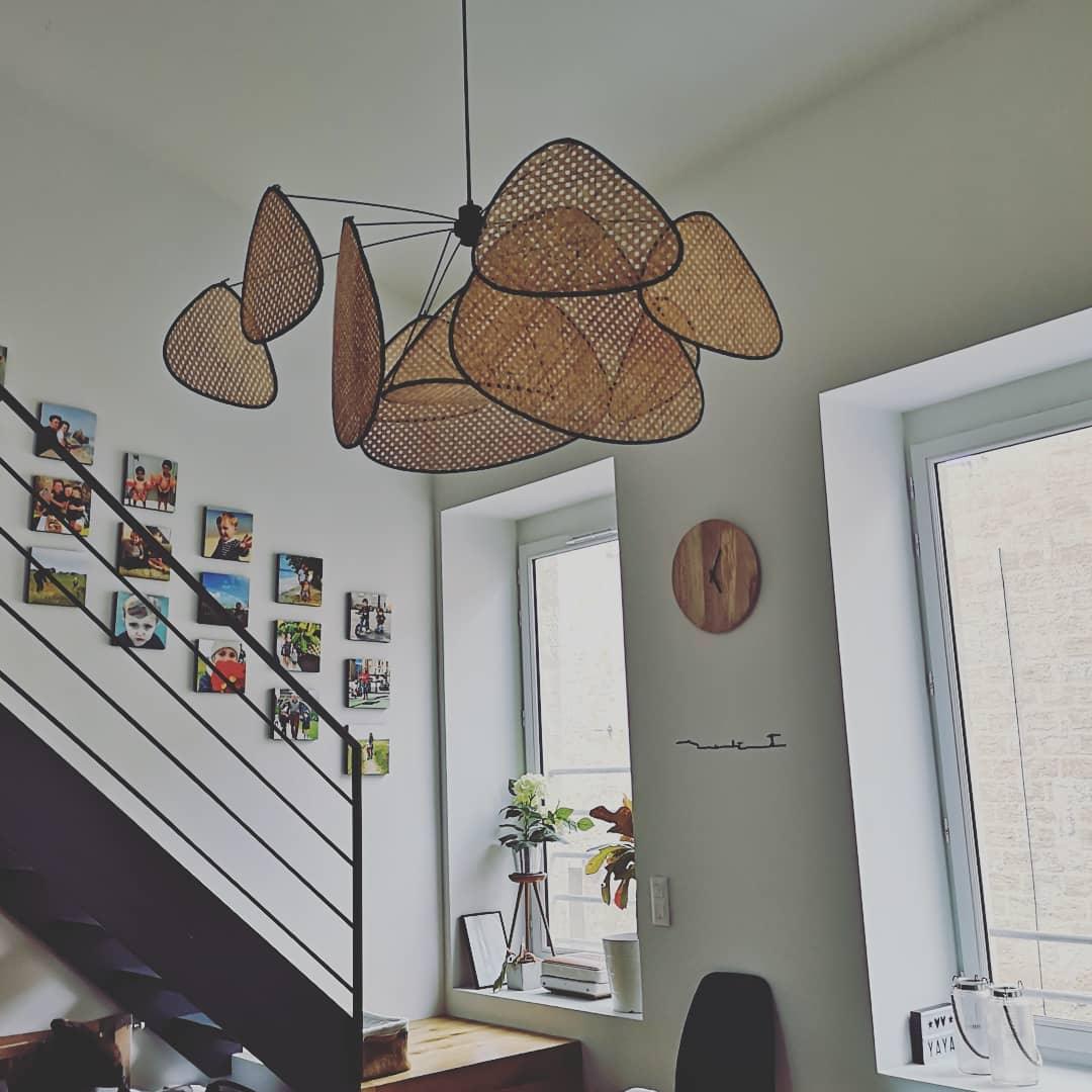 Elegant Screen Cannage Pendant Swag Light with Adjustable Height & War
