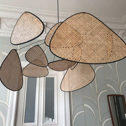 Elegant Screen Cannage Pendant Swag Light with Adjustable Height & War