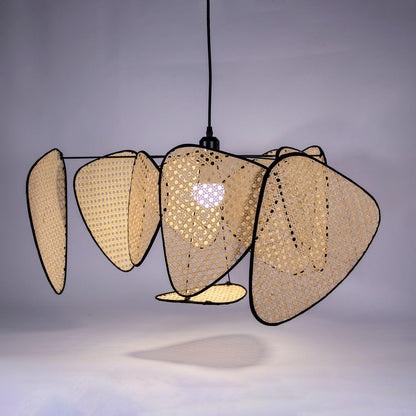 Elegant Screen Cannage Pendant Swag Light with Adjustable Height & War