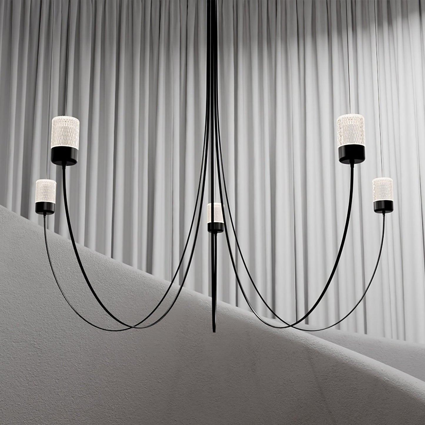 Elegant Swaying Chandelier with Adjustable Height and LED Lighting
