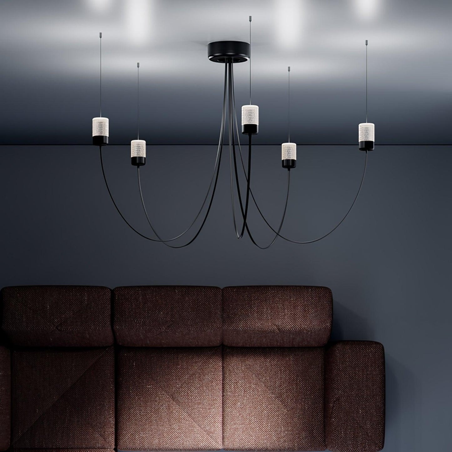 Elegant Swaying Chandelier with Adjustable Height and LED Lighting