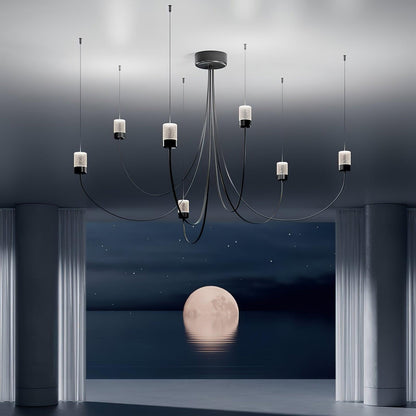 Elegant Swaying Chandelier with Adjustable Height and LED Lighting
