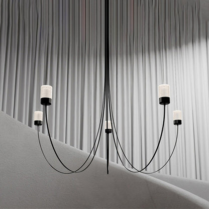 Elegant Swaying Chandelier with Adjustable Height and LED Lighting
