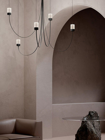 Elegant Swaying Chandelier with Adjustable Height and LED Lighting