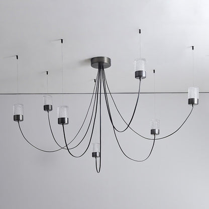 Elegant Swaying Chandelier with Adjustable Height and LED Lighting
