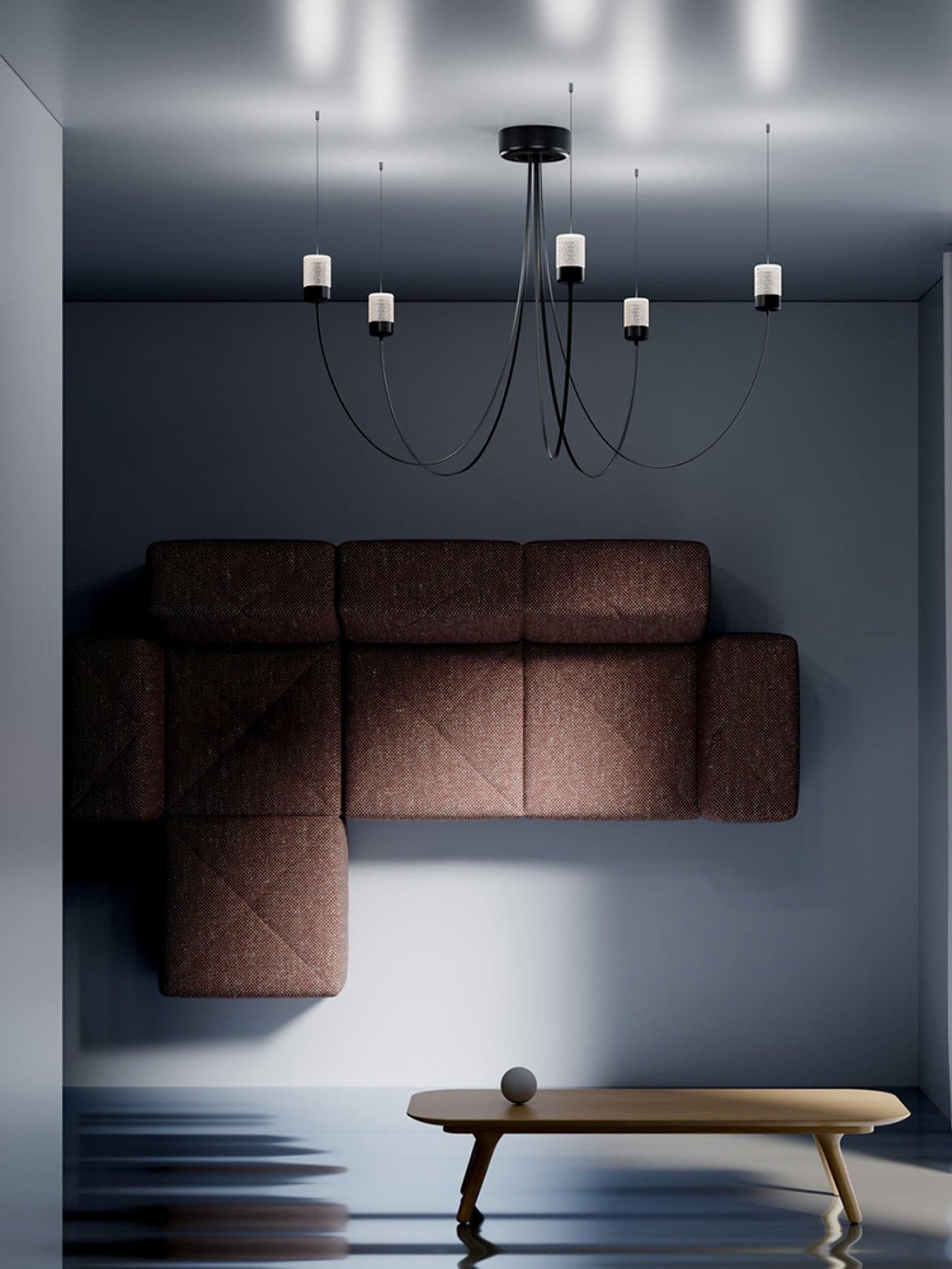 Elegant Swaying Chandelier with Adjustable Height and LED Lighting