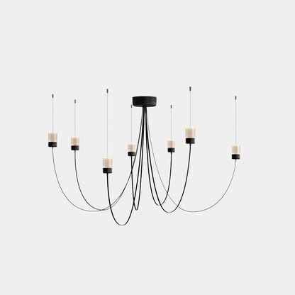 Elegant Swaying Chandelier with Adjustable Height and LED Lighting