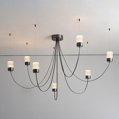 Elegant Swaying Chandelier with Adjustable Height and LED Lighting