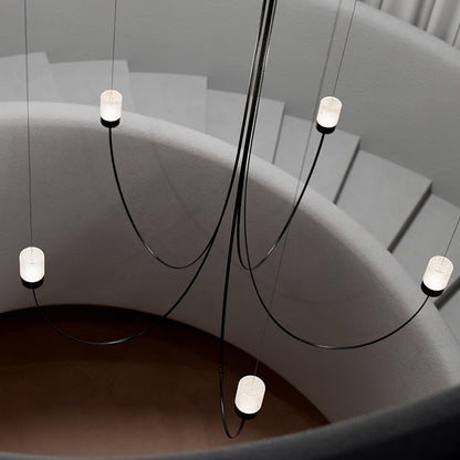 Elegant Swaying Chandelier with Adjustable Height and LED Lighting