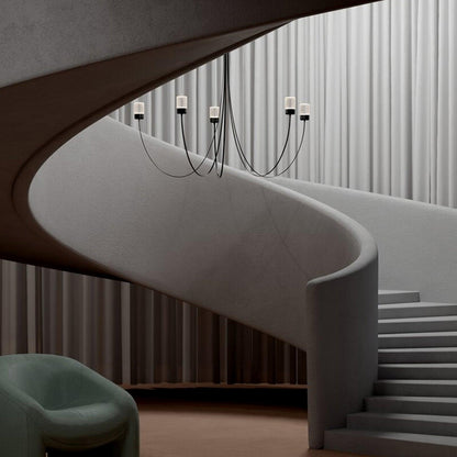 Elegant Swaying Chandelier with Adjustable Height and LED Lighting