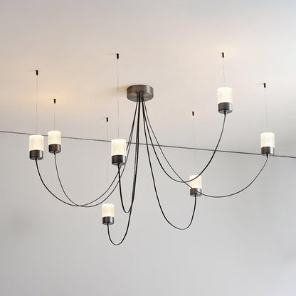 Elegant Swaying Chandelier with Adjustable Height and LED Lighting