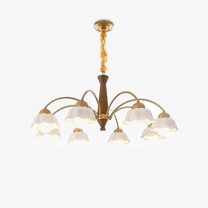 Swedish Modern Gold Chandelier - Adjustable Height, Elegant Design