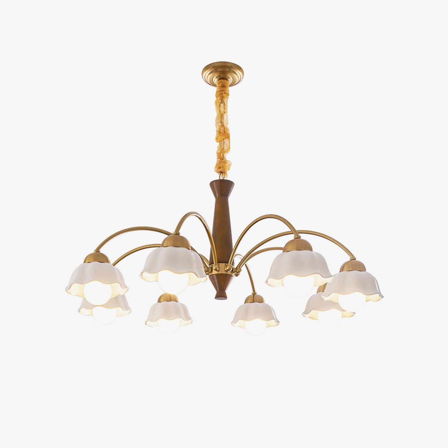 Swedish Modern Gold Chandelier - Adjustable Height, Elegant Design