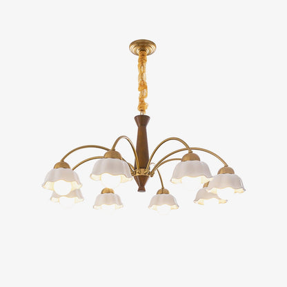 Swedish Modern Gold Chandelier - Adjustable Height, Elegant Design