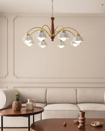 Swedish Modern Gold Chandelier - Adjustable Height, Elegant Design