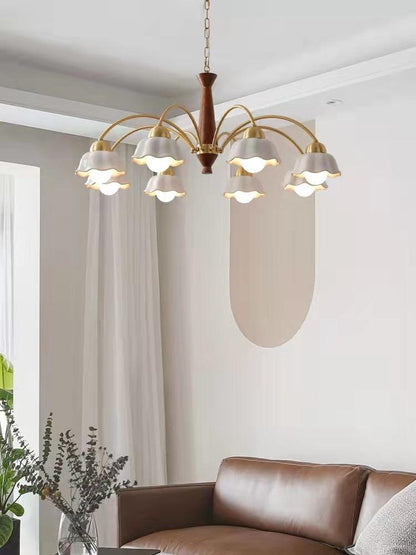 Swedish Modern Gold Chandelier - Adjustable Height, Elegant Design