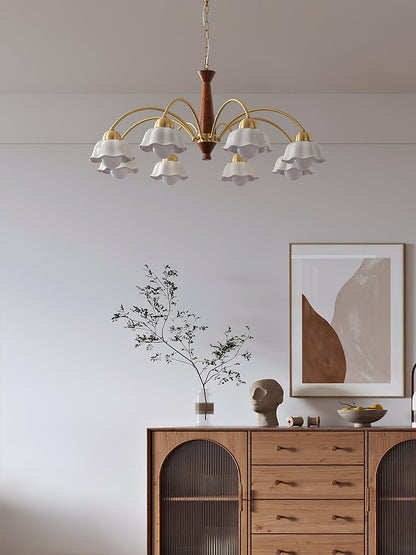 Swedish Modern Gold Chandelier - Adjustable Height, Elegant Design