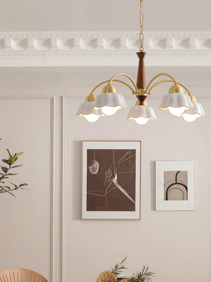 Swedish Modern Gold Chandelier - Adjustable Height, Elegant Design