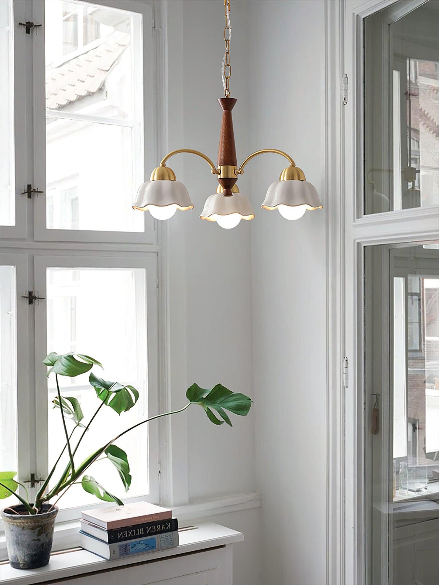 Swedish Modern Gold Chandelier - Adjustable Height, Elegant Design