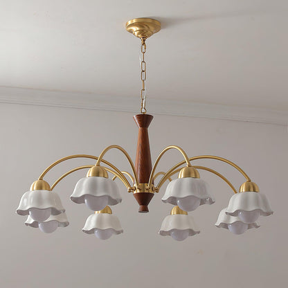 Swedish Modern Gold Chandelier - Adjustable Height, Elegant Design