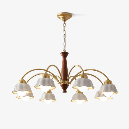 Swedish Modern Gold Chandelier - Adjustable Height, Elegant Design