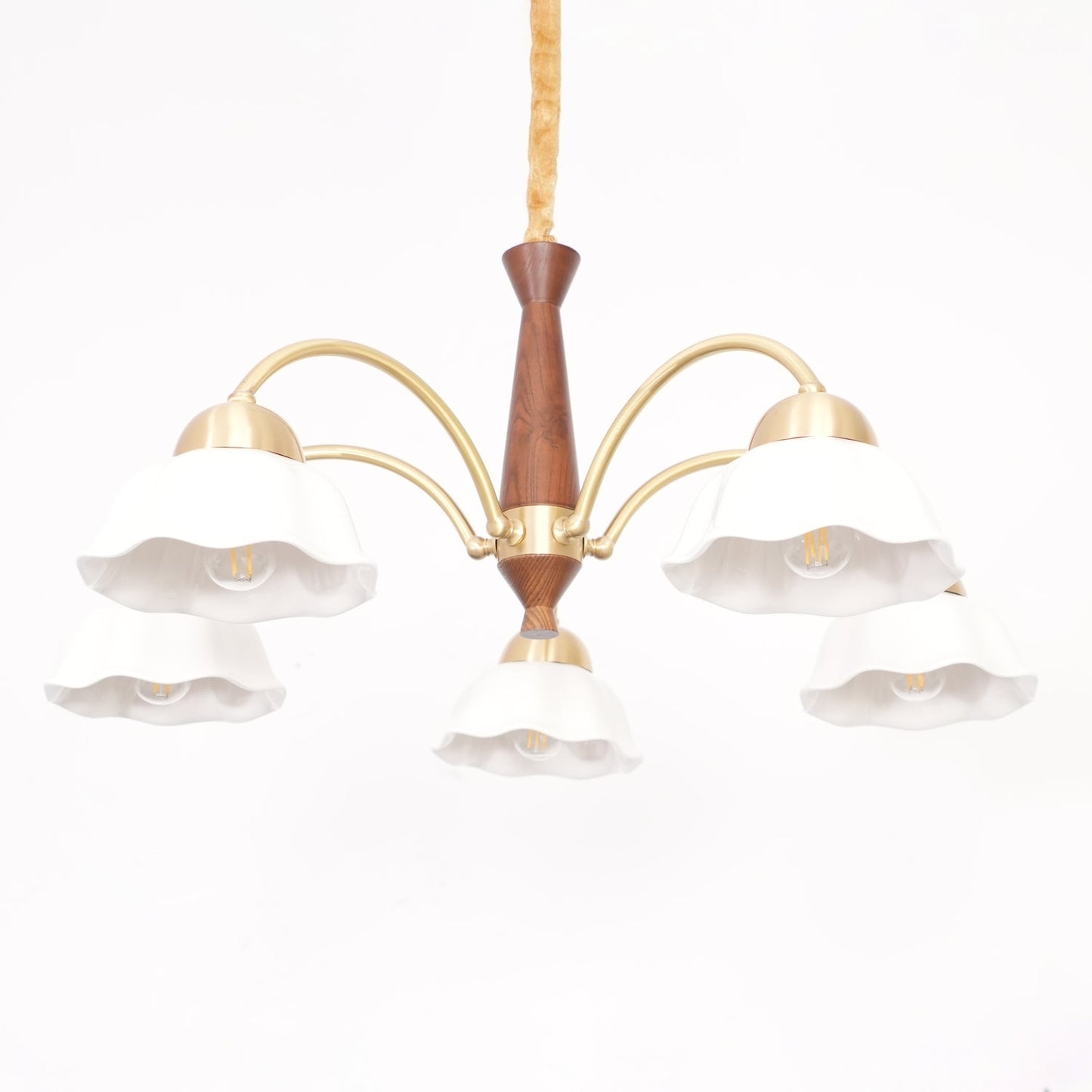 Swedish Modern Gold Chandelier - Adjustable Height, Elegant Design