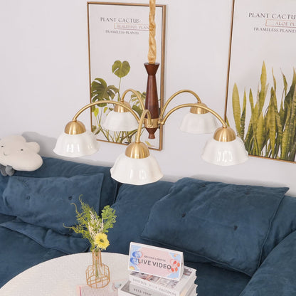 Swedish Modern Gold Chandelier - Adjustable Height, Elegant Design
