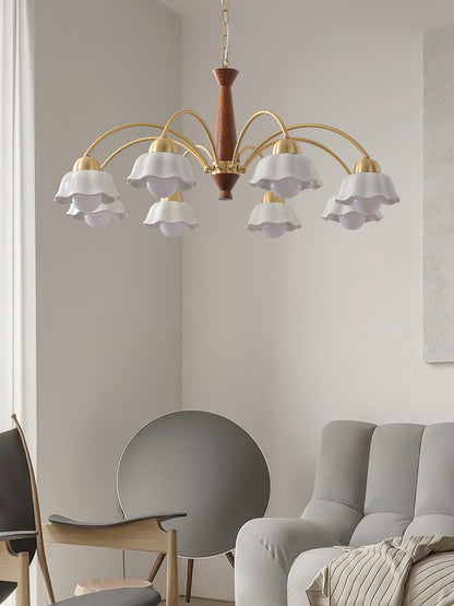 Swedish Modern Gold Chandelier - Adjustable Height, Elegant Design