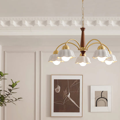 Swedish Modern Gold Chandelier - Adjustable Height, Elegant Design