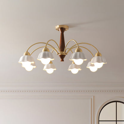 Swedish Modern Gold Chandelier - Adjustable Height, Elegant Design