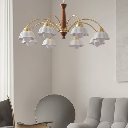 Swedish Modern Gold Chandelier - Adjustable Height, Elegant Design