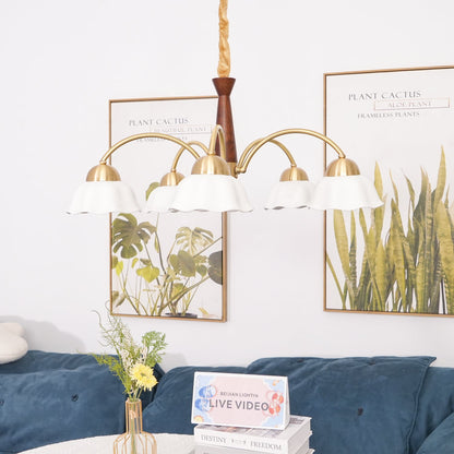 Swedish Modern Gold Chandelier - Adjustable Height, Elegant Design