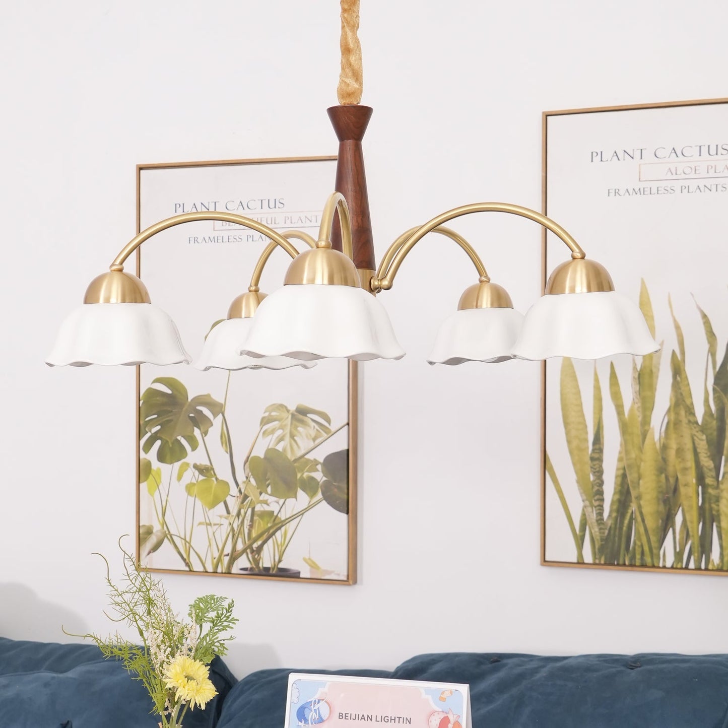 Swedish Modern Gold Chandelier - Adjustable Height, Elegant Design