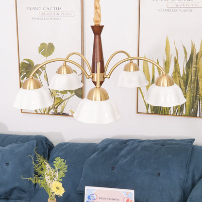 Swedish Modern Gold Chandelier - Adjustable Height, Elegant Design