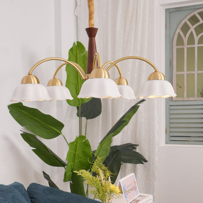 Swedish Modern Gold Chandelier - Adjustable Height, Elegant Design